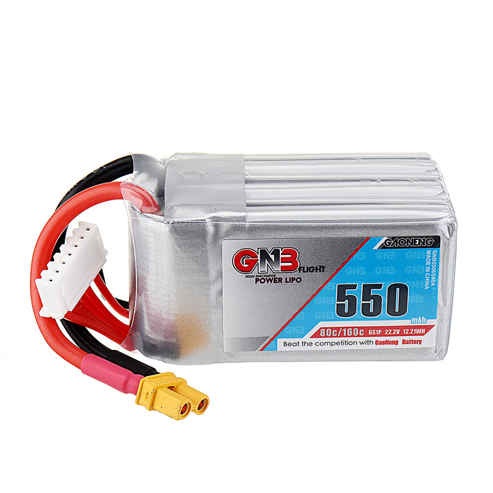 22.2V 550mAh 80C 6S Lipo Battery with XT30 Plug for X140HV GT R369 Arrow3 FPV Racing Drone