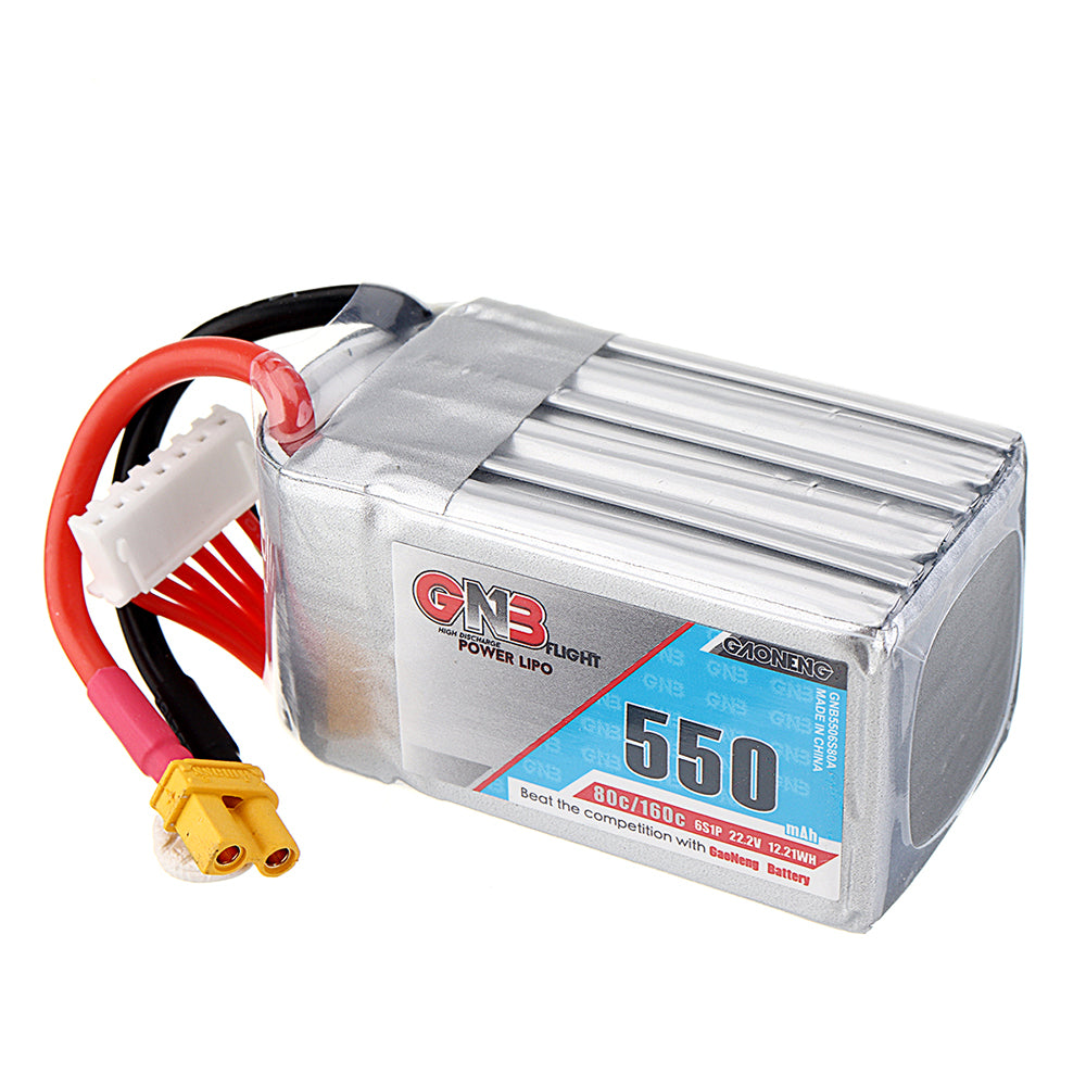 22.2V 550mAh 80C 6S Lipo Battery with XT30 Plug for X140HV GT R369 Arrow3 FPV Racing Drone